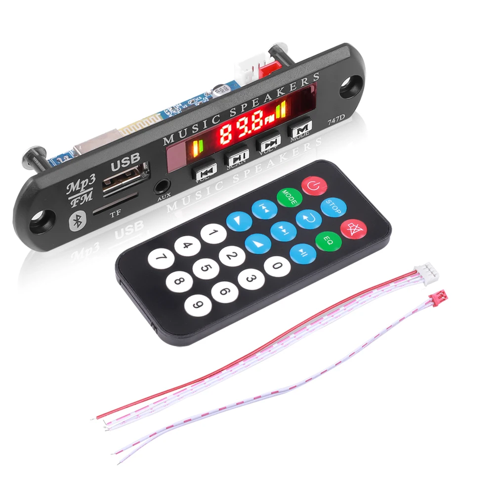 MP3 Decoder Board Bluetooth 5.0 Handfree 9V 12V MP3 Player Car Music FM Radio Module Support USB SD TF AUX With Remote Control