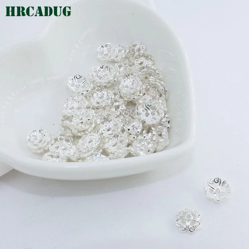 8.5mm Bead 2025 new End Caps Gold Plated Quality Brass Metal Hollow Out Flower Bead Caps For DIY Jewellery Making Supplies