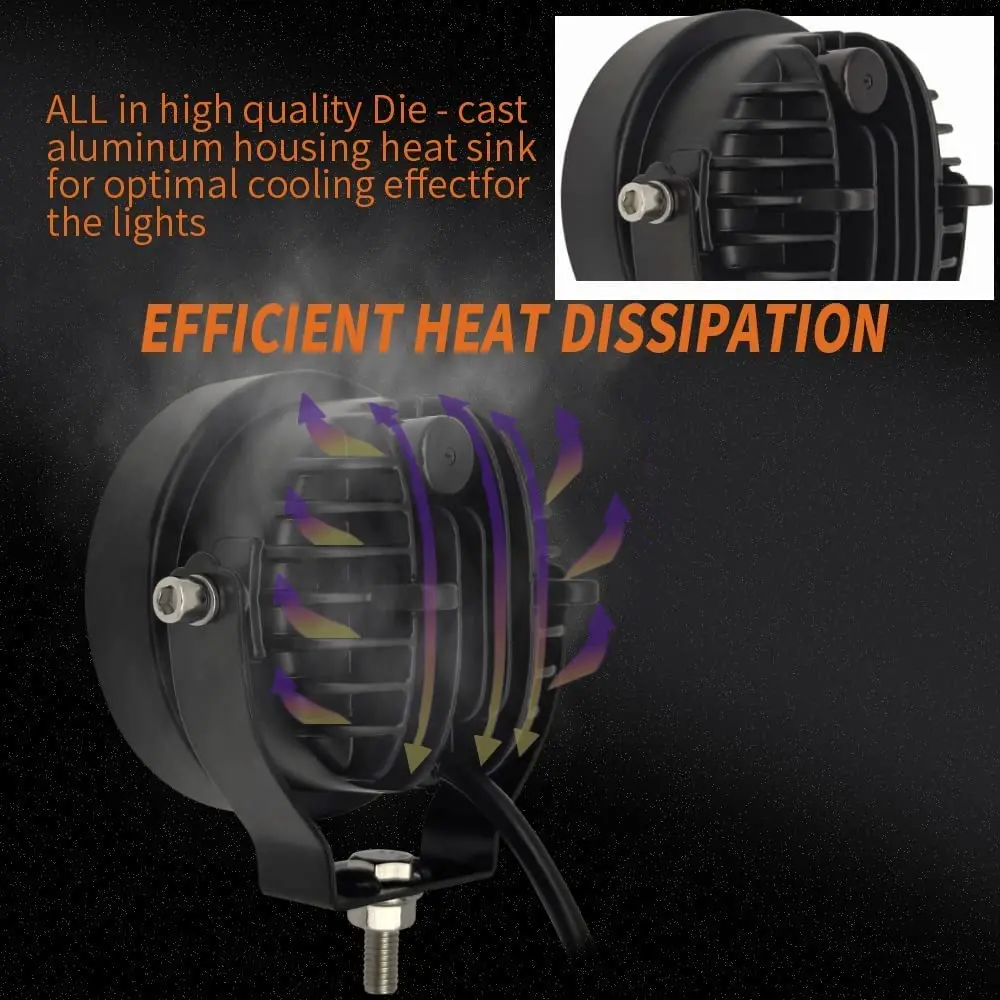 NLpearl 4inch Led Work Light Offroad Round Spotlights Light For Car ATV Dirt Bike Pickup Truck Motorcycle Headlight 12v 24v
