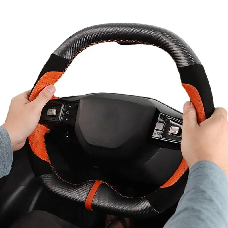 For MG4 Car Steering Wheel Cover For MG4 2022-23 MU LAN PU Leather AUTO Steering Wheel Cover For EV Car Interior Accessories