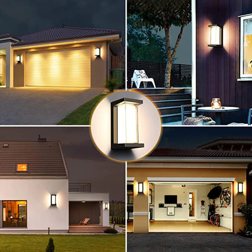 Tuya WIFI Outdoor LED Wall Lamp IP65 Waterproof APP RGB Dimming Double Lampshade Aluminum Acrylic Garden Porch Sconce Light