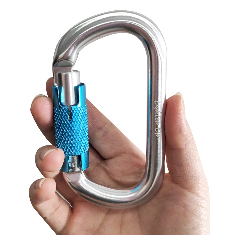 25KN new Climbing Carabiner Screw Locking Gate Carabiner Heavy Duty O-shape Steel 2025 Hammock Buckle Climbing Hiking Accessories Surviva