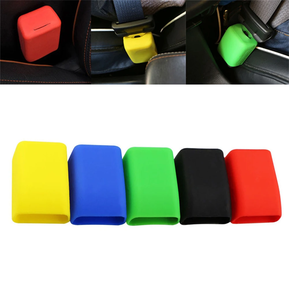 Seat Buckles Colorful Belts ddmysmile Protective Covers Silicone Universal Car Safety Anti Scratch Dust Case Car Interior Accessory Smile