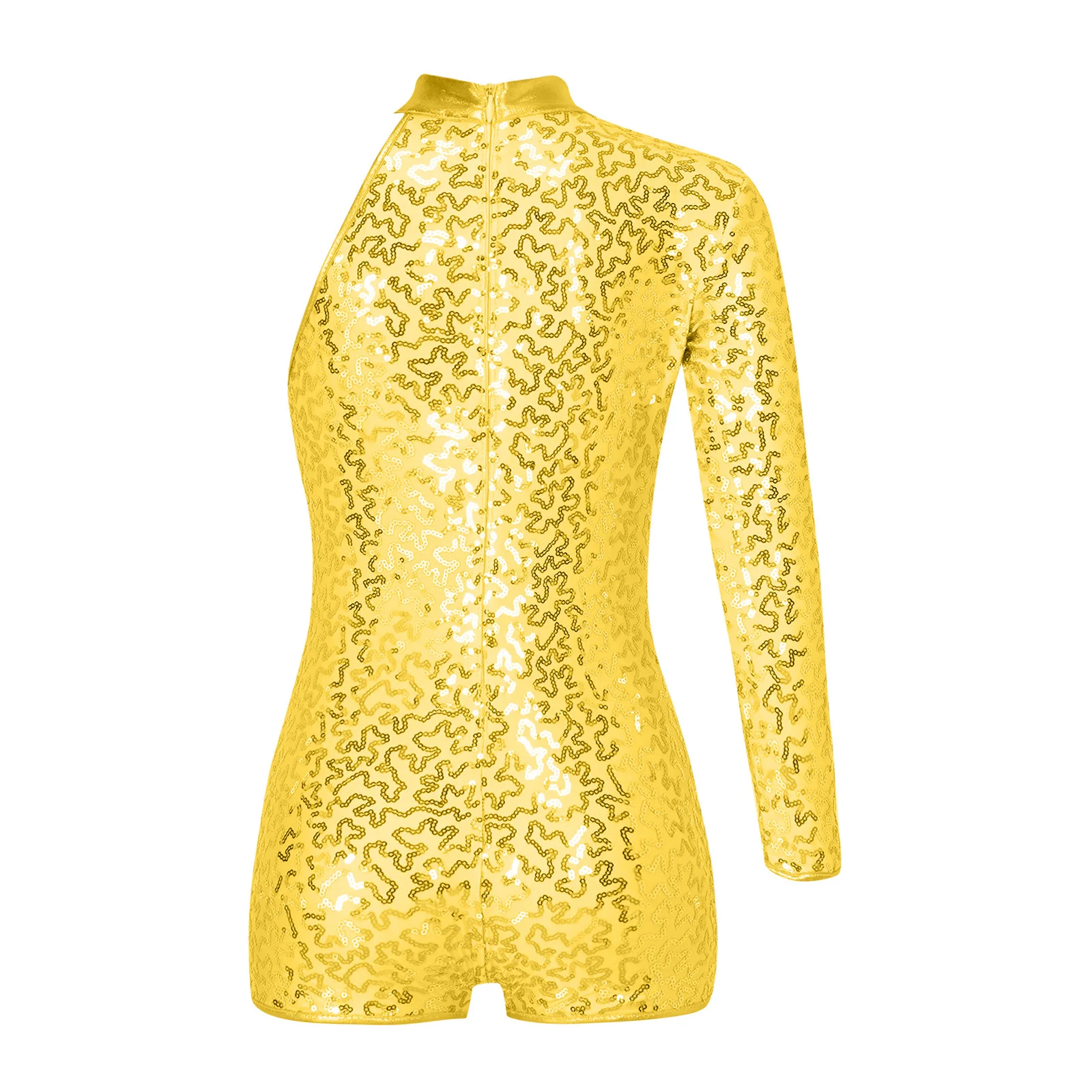 Kids Girls Ballet Leotard Long Sleeve Shiny Sequins Gymnastics Bodysuit for Teens Modern Jazz Dancing Costume Dance Jumpsuit