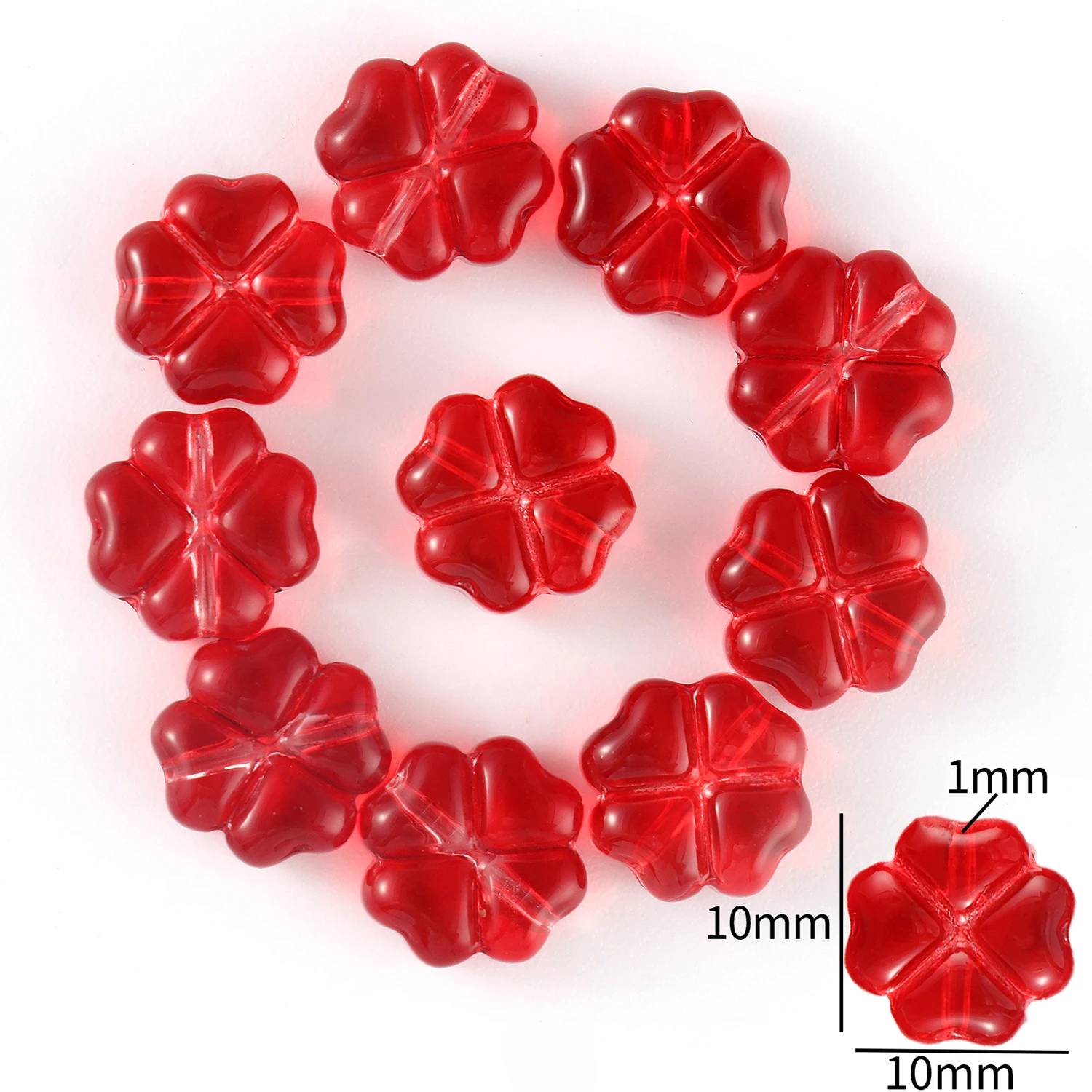 20pcs/lot Multicolor Four Leaf Clover Loose Spacer Beads for Jewelery Making DIY Gift Earrings Bracelets Accessories 10x10mm