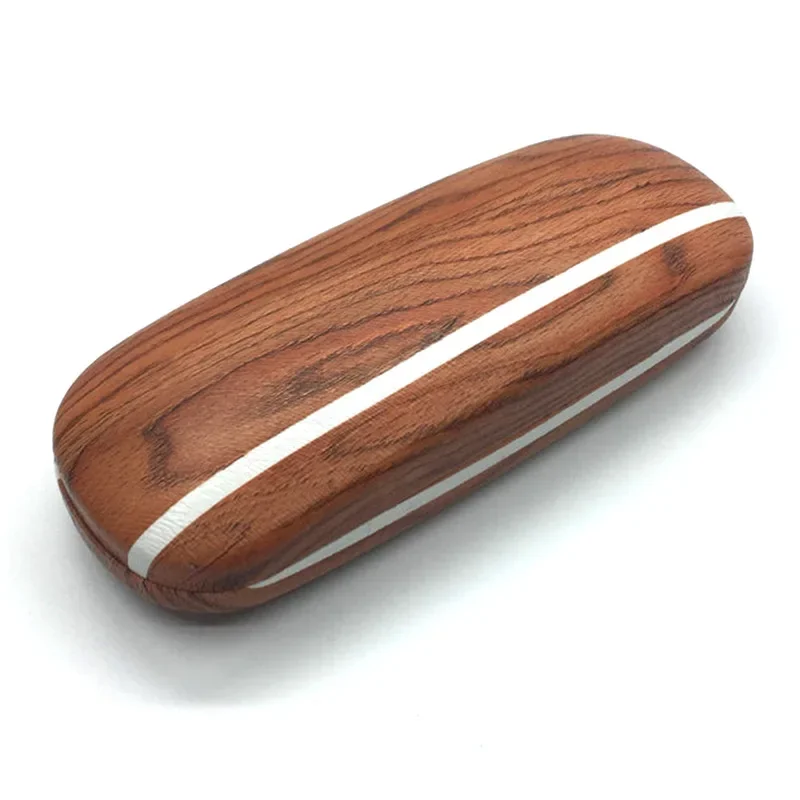 1Pc Random Wood Grain Hard Kit Holder Metal Reading Glasses Case for Men Women Leather Eyeglass Box Spectacles Container Box