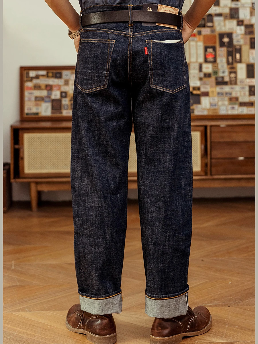 Red 2025 Tornado 14oz Seedge Denim Jeans Loose Fit Straight new Leg Pants Ameki DN-0006