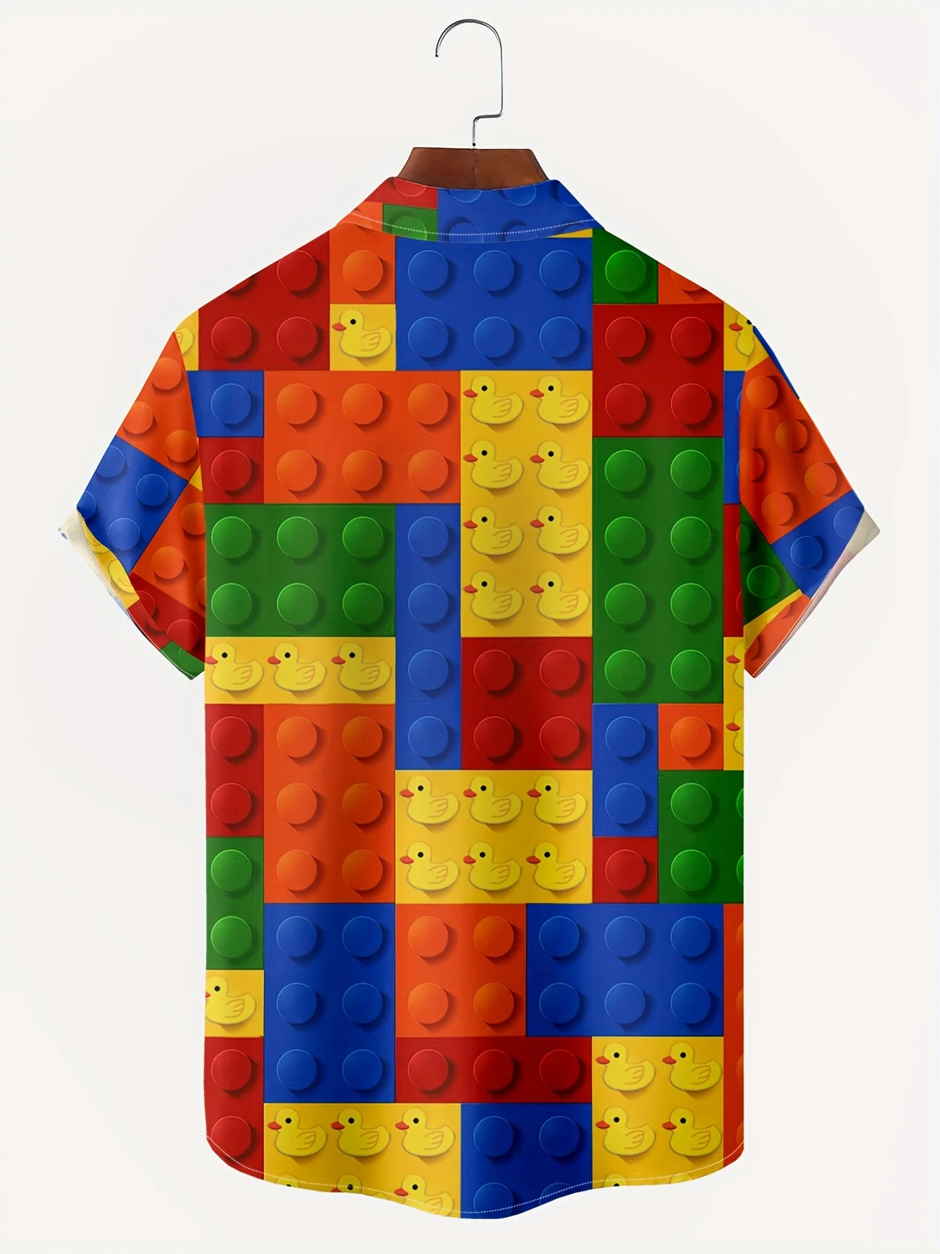 new Men's 3D 2025 Building Blocks Graphic Print Shirt Casual Chic Short Sleeve Lapel Shirt For Big Tall Unisex Shirt Streetwear Clothing