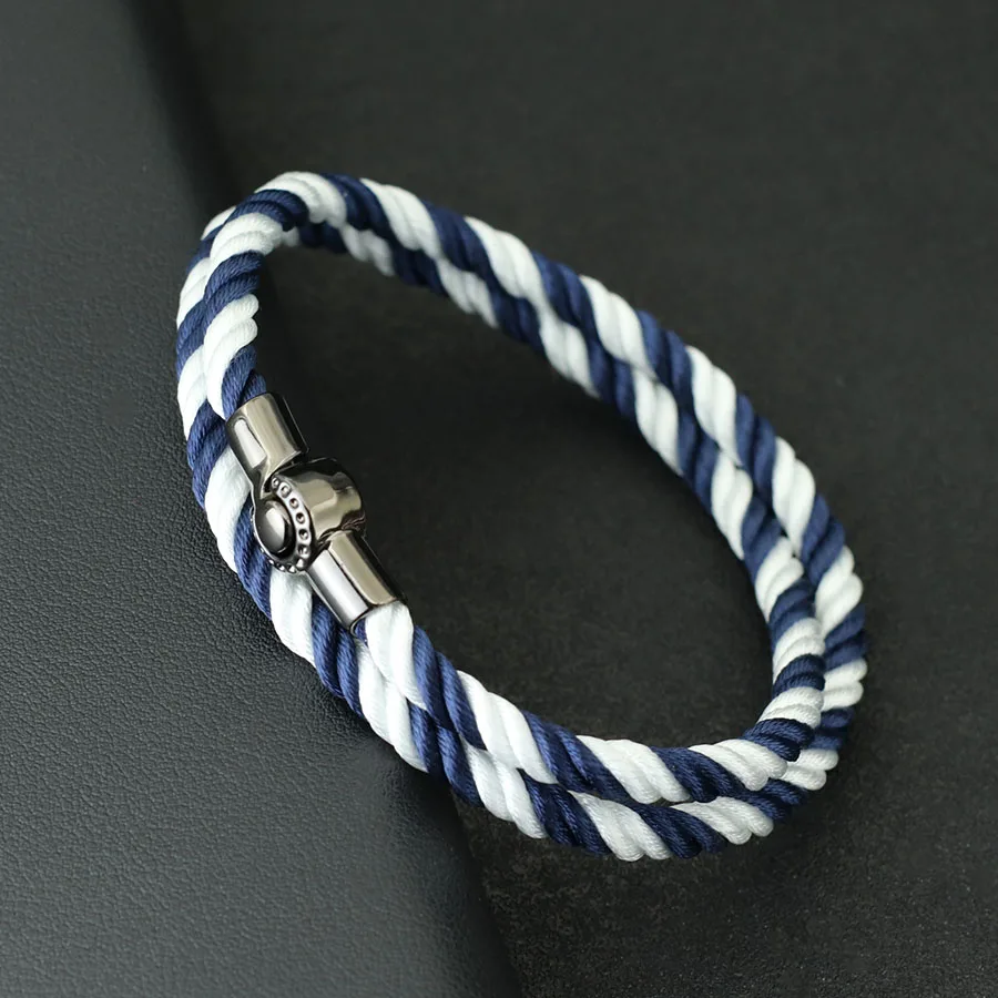 2024 Simple Style Paracord Bracelet Men Double Layered Wrap Braslet Leisure Accessories Hombre Nautical Marine String Braclet