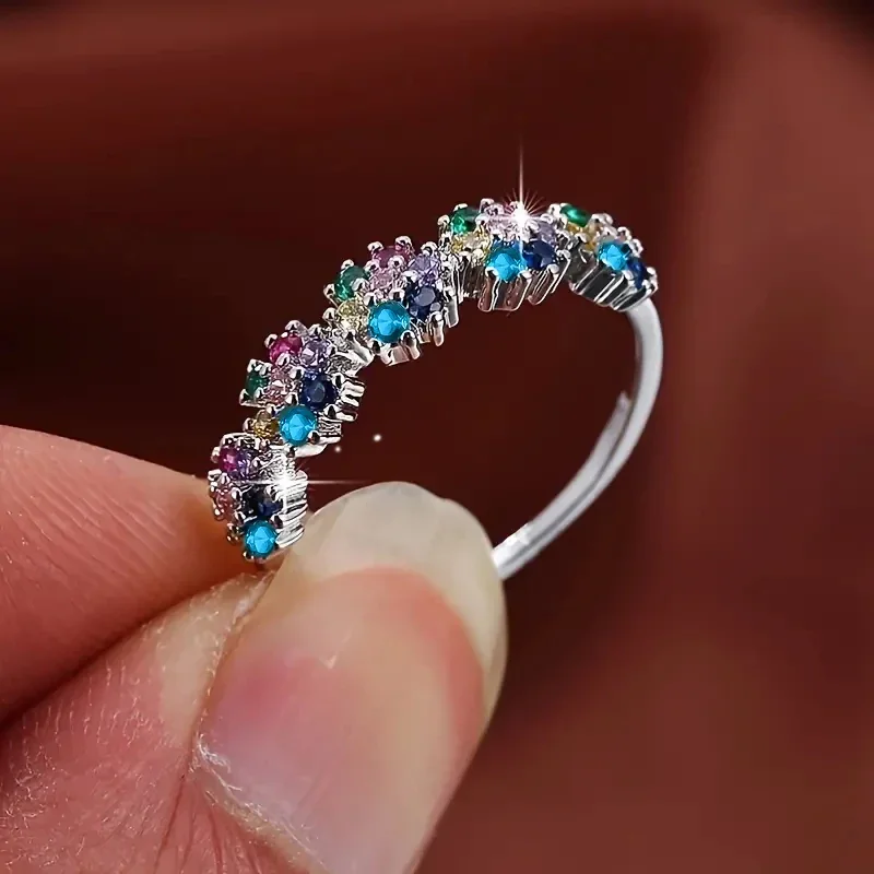 CAOSHI Delicate Bright Zirconia Finger Ring Engagement Ceremony Jewelry for Women Aesthetic Female Graceful Accessories Gift