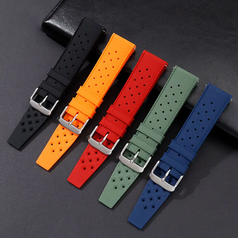 Tropical Rubber Watch Band mm Waterproof Porous Breathable Diving Sport Men Women Strap Replacement 5