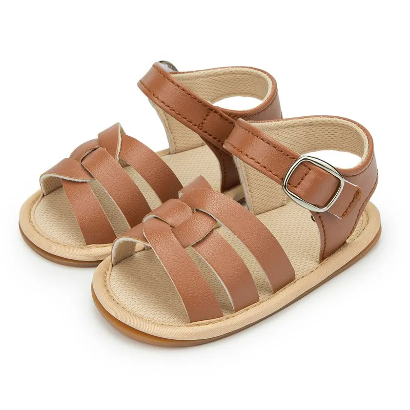 Summer new New Baby Boy Girl Sandals Baby Shoes PU 2025 Anti-slip Soft Rubber Sole Newborns First Walkers Beach Infant Sandals