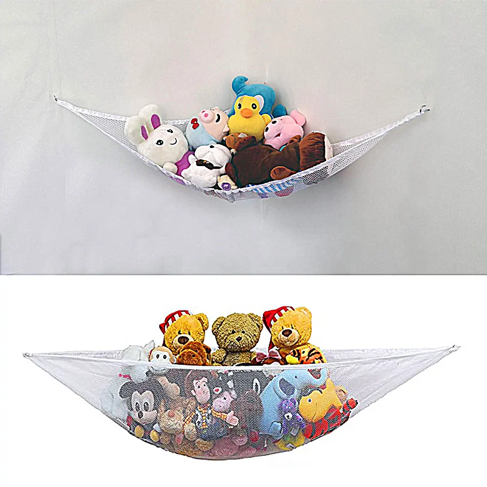 Triangle Large Plush Toys Storage Mesh Bag Hammock Towels Net Organizer Children Stuffed Toys Room Storage Holder Free Shipping