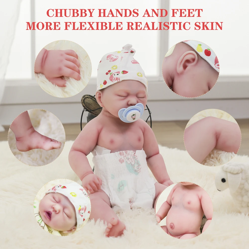 new Rebe Reborn Girl Doll 17 Inches Baby Full Body Silicone Dolls Accompany Reallist 2025 Lifelike Bebes Reborn Dolls 45cm Hot Sale 2022