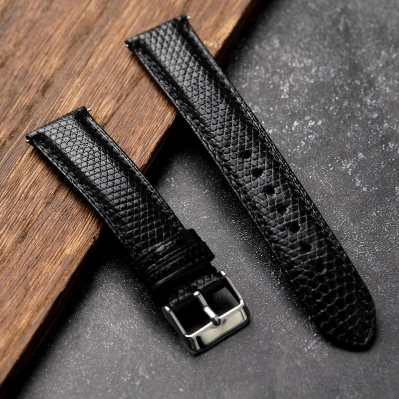 Lizard leather Wathband 18 19 20 21 22MM Black And Brown Soft Bracelet Suitable For Men's Leather Strap Soft Bracelet