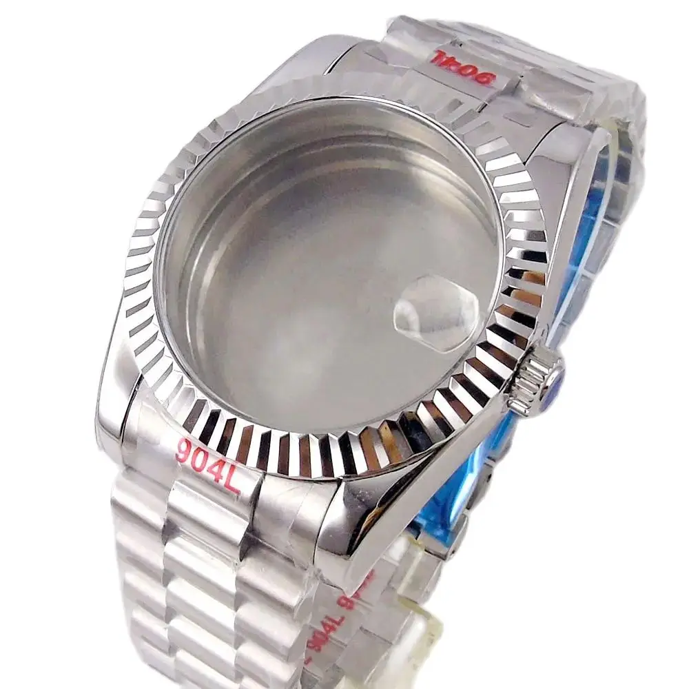 36mm 39mm Waterproof Sier Fluted Curved 2025 Watch Case for NH34 NH35 NH36 NH38 new NH39 NH70 NH72