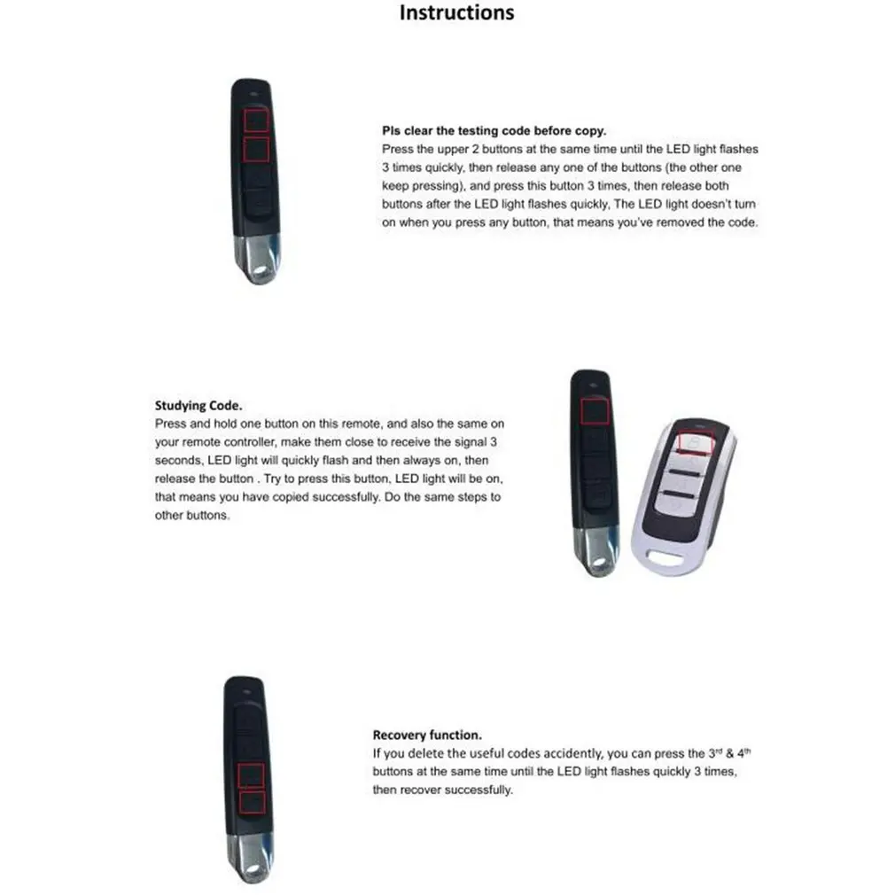 New 433MHZ 433.92mhz Remote Control Garage Gate Door Opener new Remote Control Duplicator Clone Learning Rolling 2025 Code Car Key