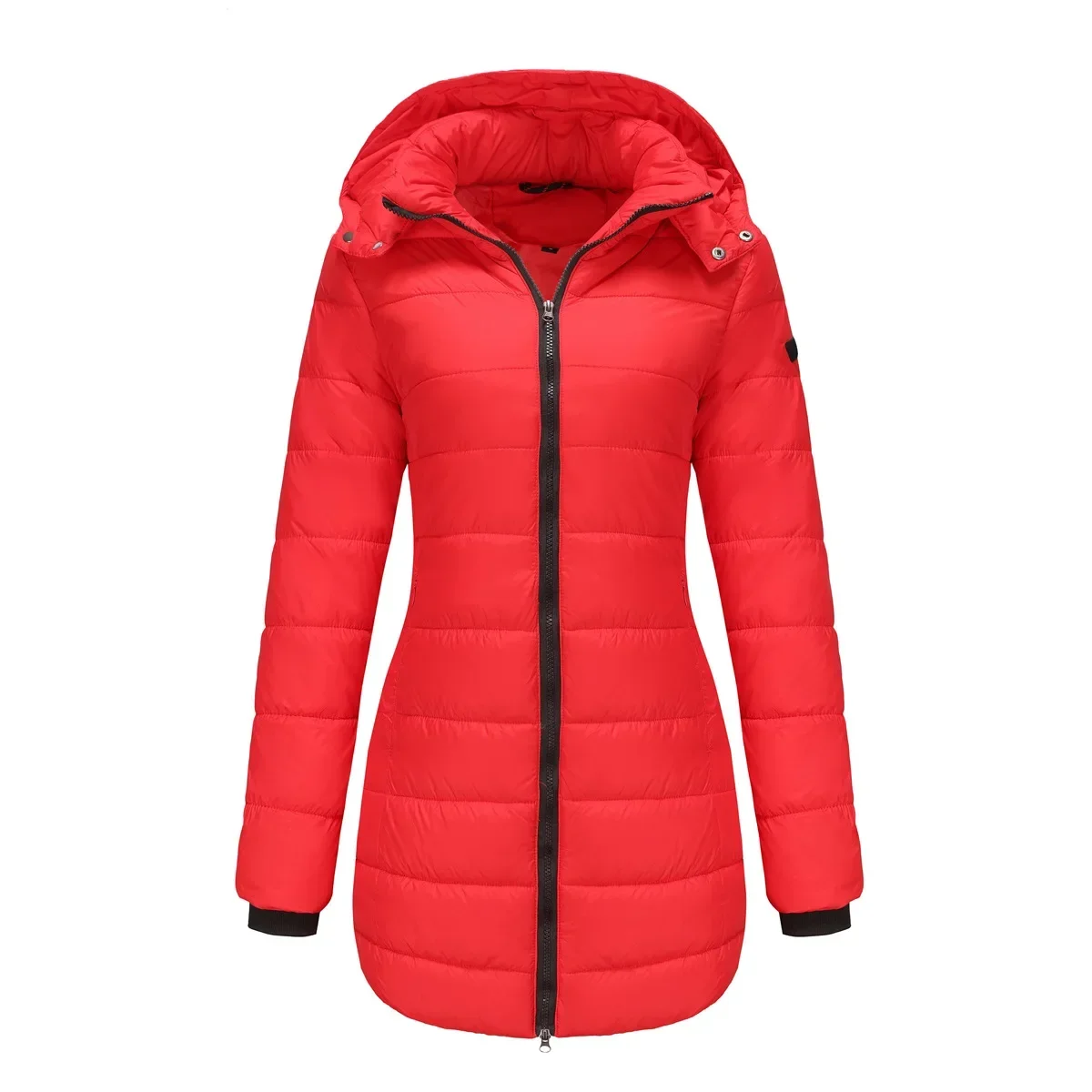 Puffer Quilted Jacket Women Autumn Winter Jackets for Women 2023 Long Parkas Plus Big Large Size Navy Gray Black Green Red New