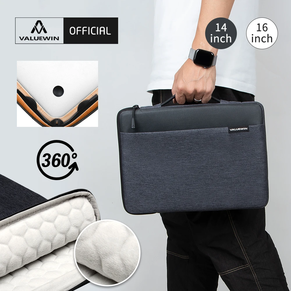 For Macbook Laptop Sleeve Bag 14.2" 16 " Notebook pouch Water-Resistant Briefcase Carrying Bag With Handle For Macbook Air Dell