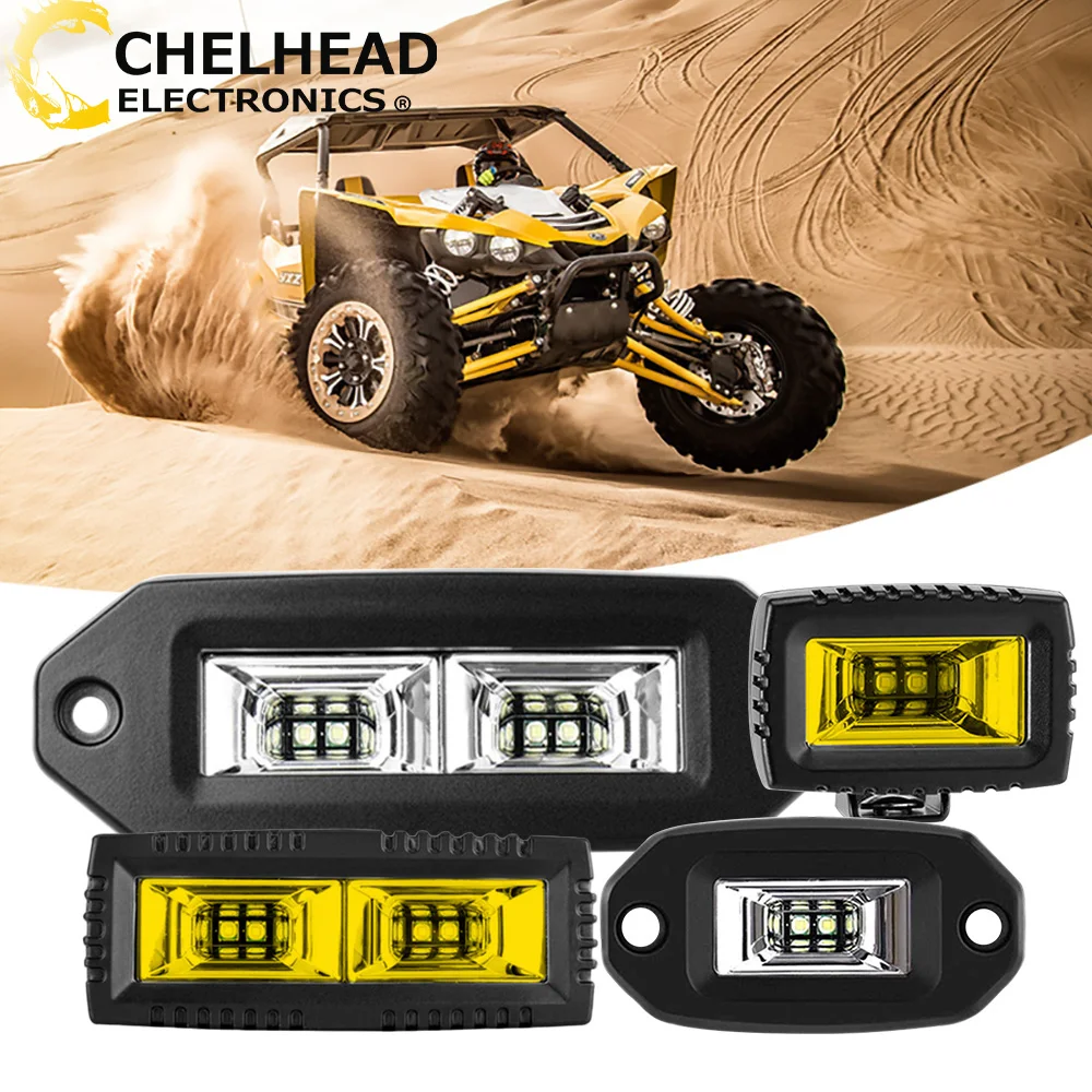 20W 40W Flood Led Work Light Car Bar Flush Mount Led Pods Lights Auxiliary Driving for 4x4 Offroad UTV ATV SUV RV Auto 12V 24V