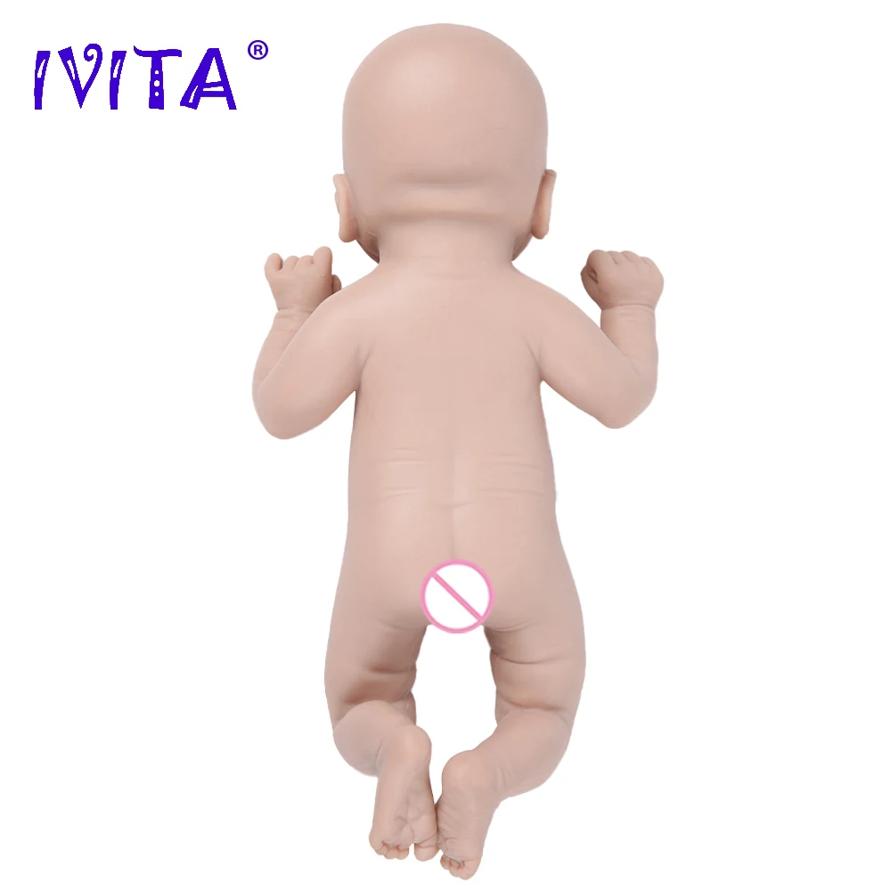 IVITA WB1512WS 36cm(14inch)1.65kg Silicone Bebe Reborn Doll with Eyes Realistic Unpainted Boy Baby Dolls for Children Xmas Toys