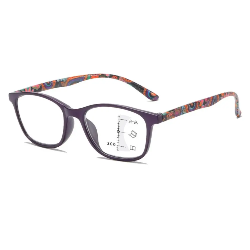 Plastic Reading Glasses new Retro Strength: 1.0~4.0x Rectangle Frame 2025 Glasses Multifocal Zoom Anti-blue Glasses Readers