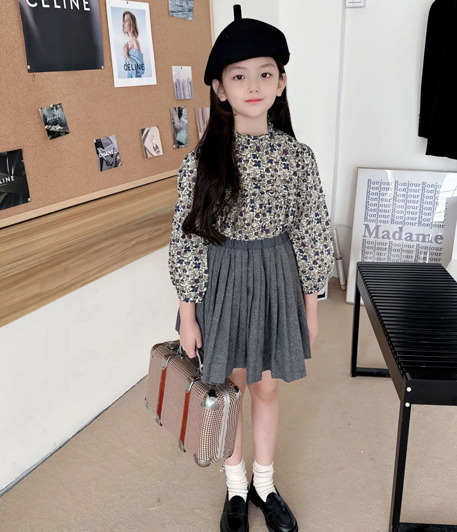 Kids Sweatshirt 2023 Autumn Girl Skirt Brand Children Denim Jacket Clothes Cute Baby Long Sleeve Tee Top Girl Cardigan Outwear