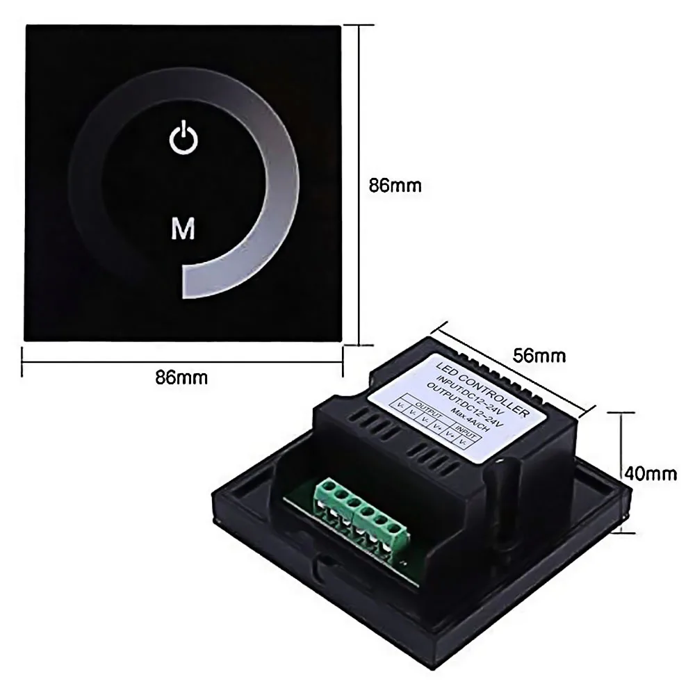 86 Type Panel Single Touch Controller LED Home Mounted Wall Dimmer Intelligent Touch Panel Controller
