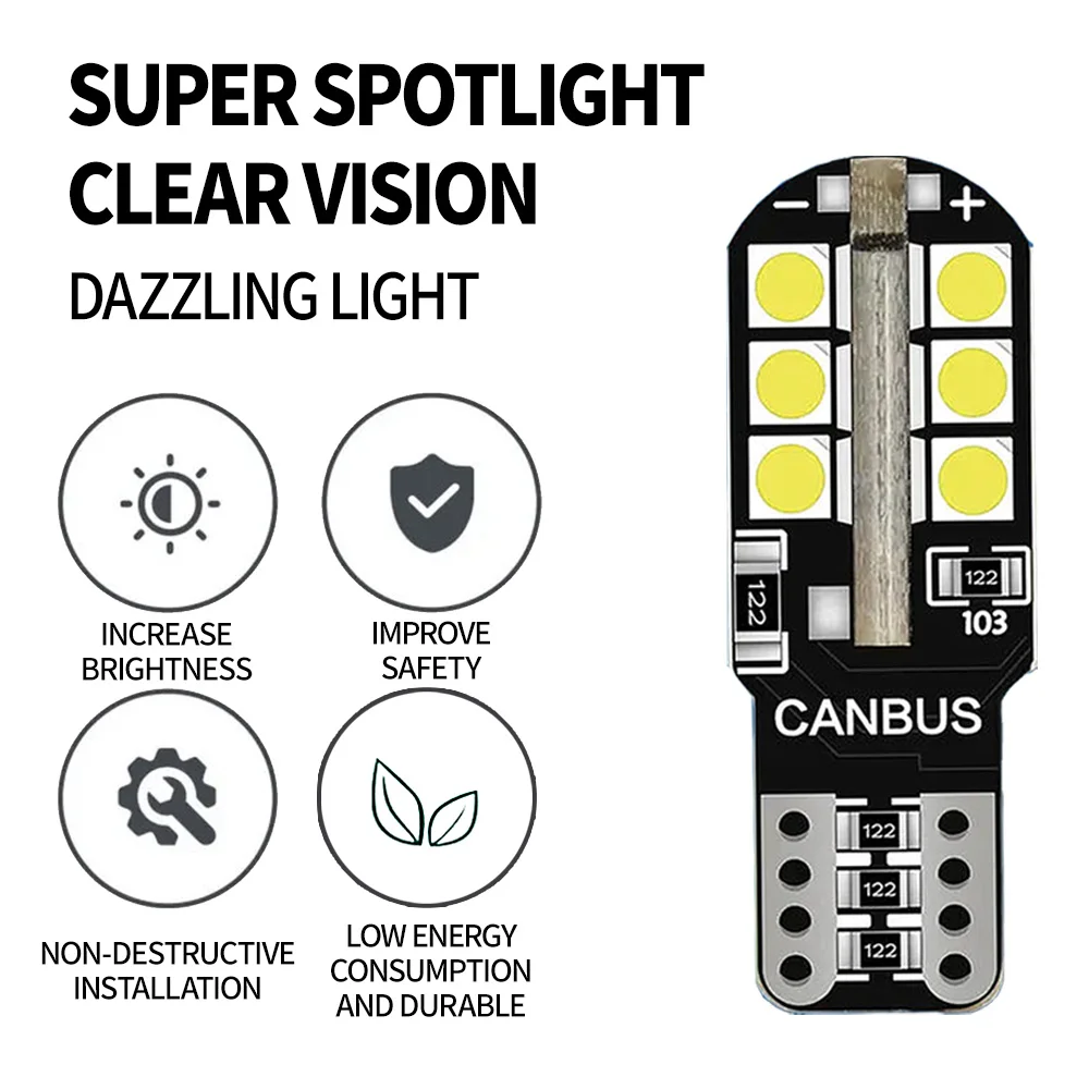2Pcs T10 Car LED Bulbs Parking Lamp For Vauxhall Opel Meriva B MPV 2010-2017 License Plate Car Interior Lights