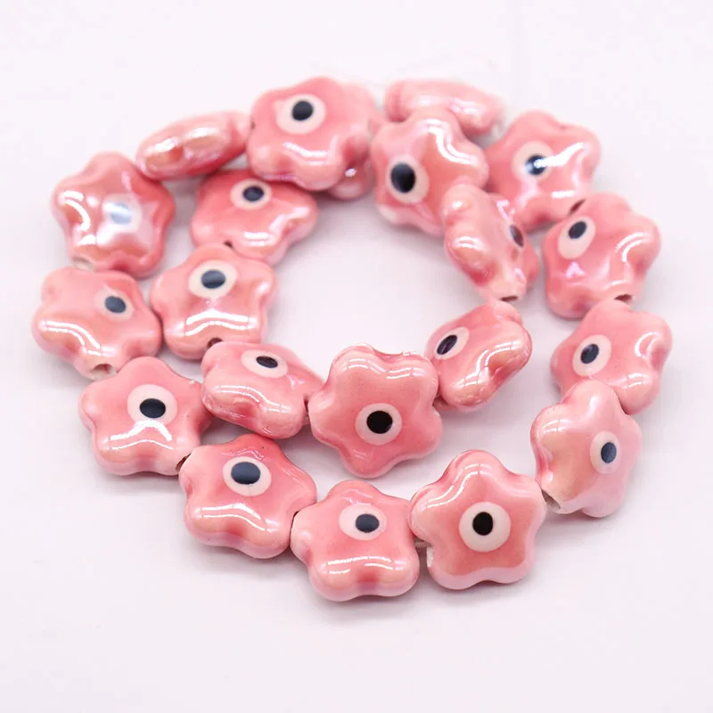 Beautiful Flower Shaped Ceramic Beads For Jewelry Making DIY Necklace Bracelet Colour Porcelain Flowers Jewelry Accessories