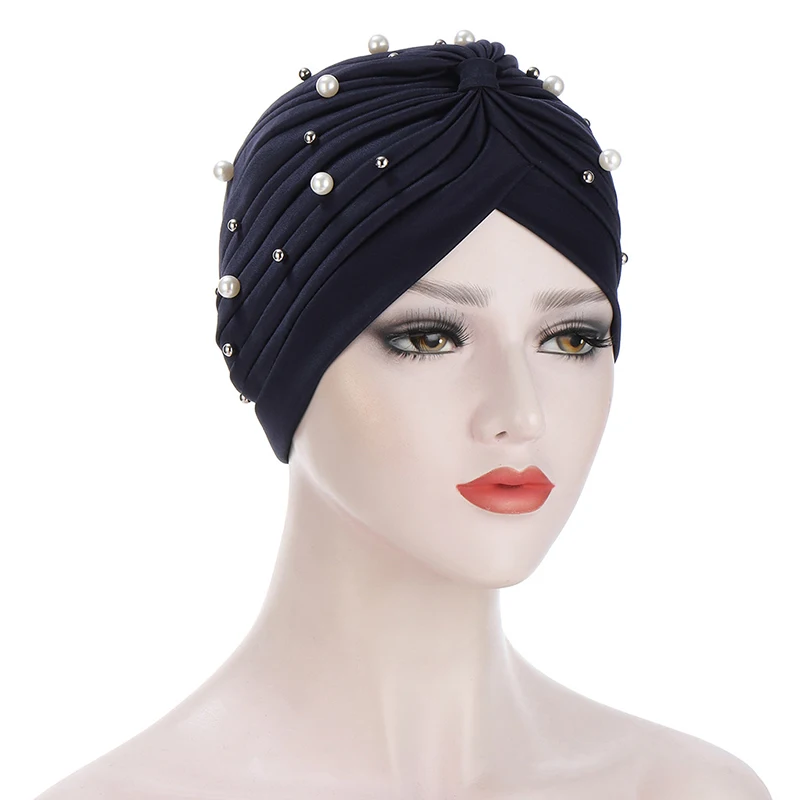 Muslim Turban Hats Beaded Turban 2025 Hats Hair Loss new Banadans Scarf For Muslim Women Clothing Turbantes Para Mujer Quimioterapia