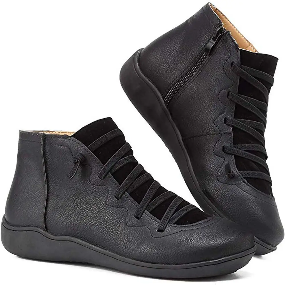 Women Winter Boots 2023 new Ankle Boots Spring Flat Shoes Cross Strap Lace Up Woman Short Boots Autumn Ladies Boots Botas Muje
