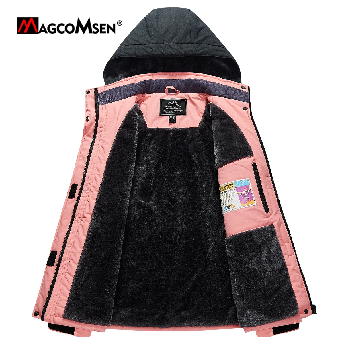 MAGCOMSEN Womens Ski Jacket Winter Warm Fleece Parka Windproof 2025 Rain Snowproof Thermal Heavy new Coat Hiking Ladies Snowboard Anorak