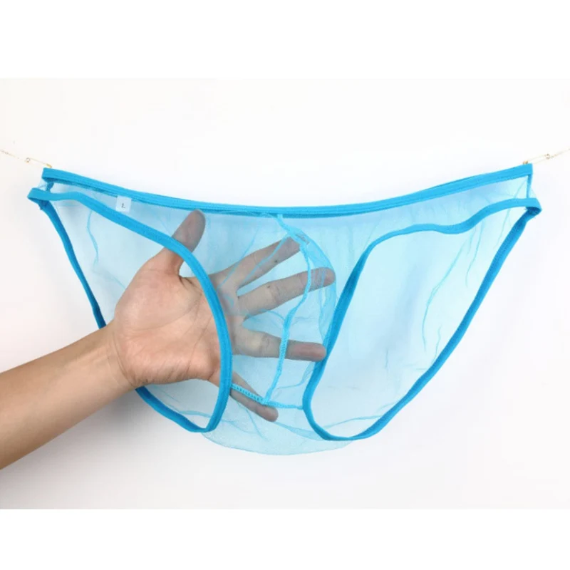 Men Mesh Underwear Ultra Thin Transparent Briefs Sexy Male Panties Low Rise Breathable Soft s Underpants 5