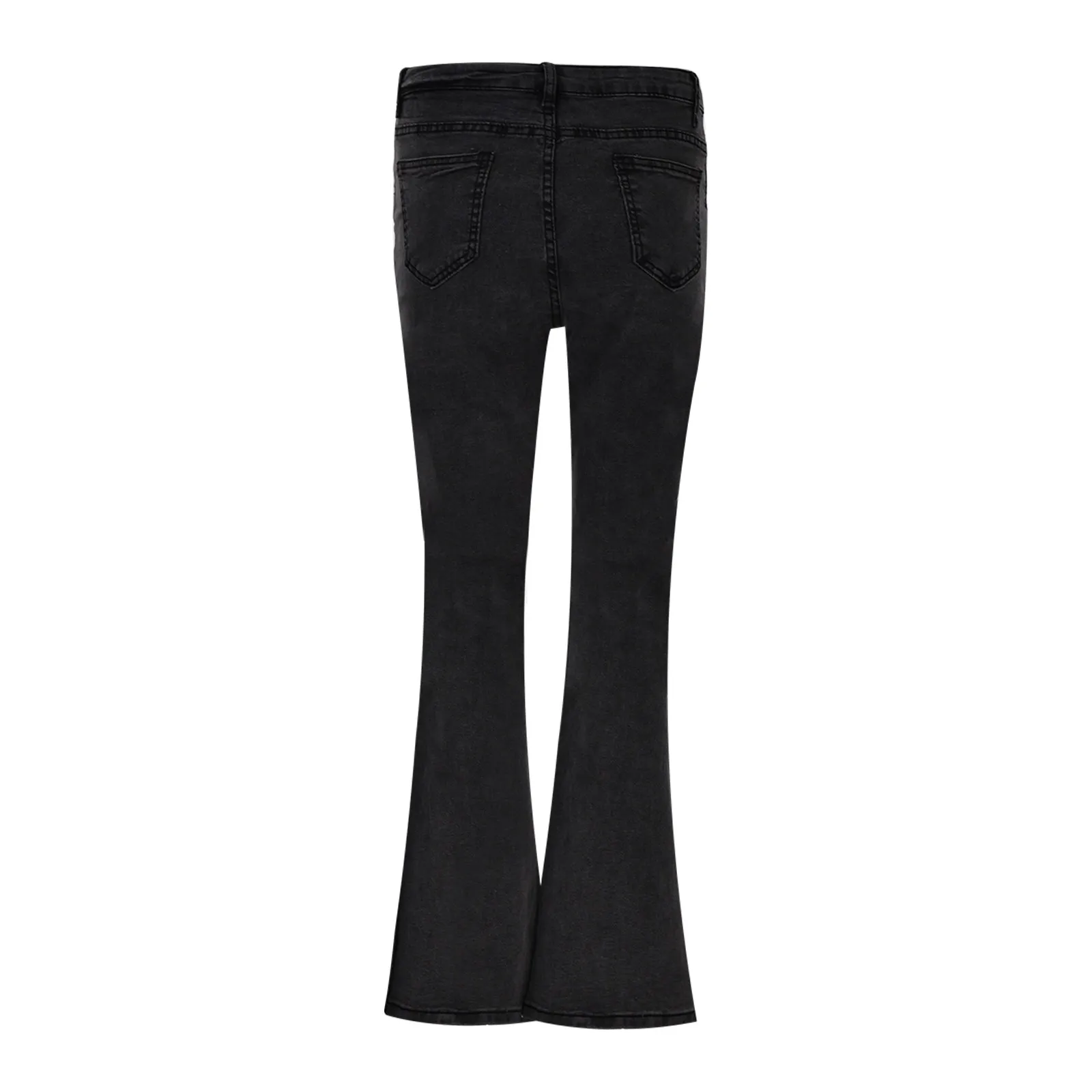 Skinny Flared Pant Jeans Women High Waist Retro Micro Pear Shape Shows Thin Trouser Denim Pants S