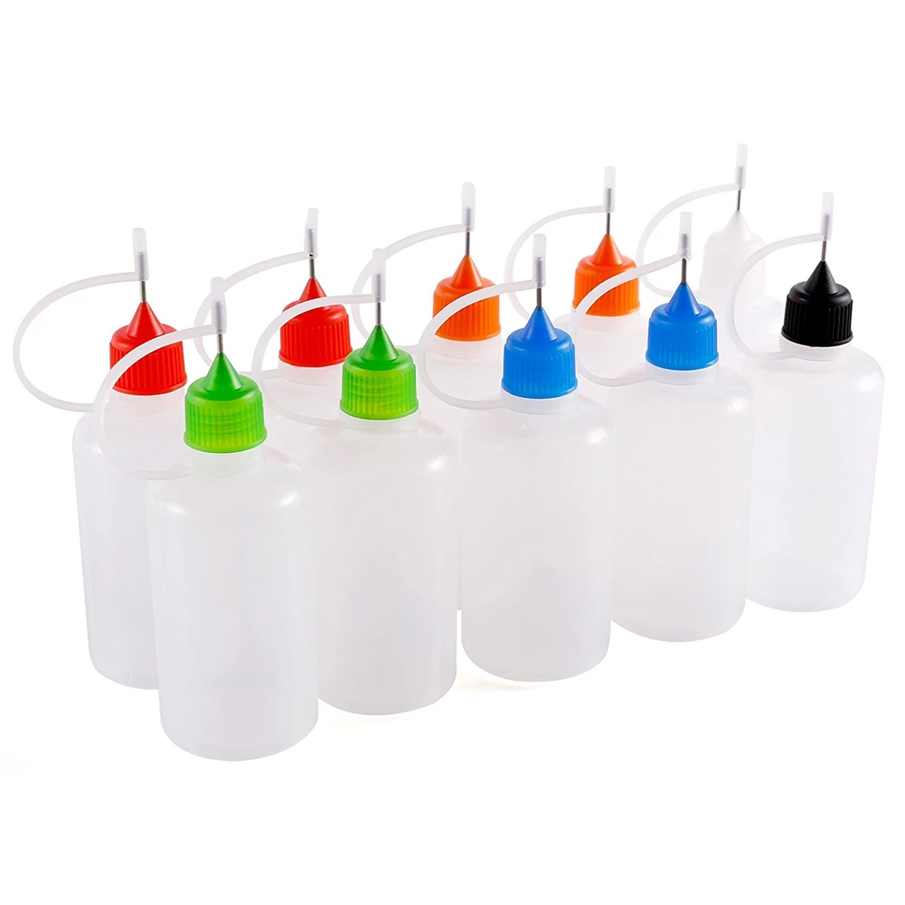 50 Packs x 5ml-120ml Dropper Bottles Needle Tip Empty LDPE Squeeze Dropper Juice Eye E Liquid Containers + Mini Funnel