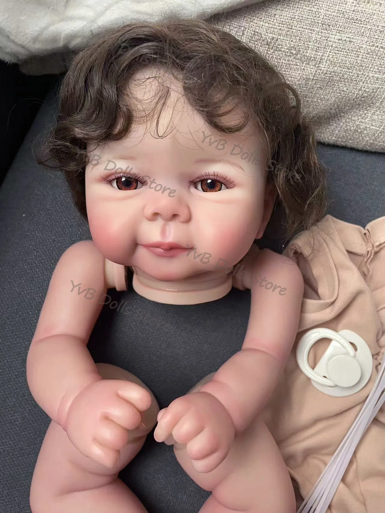 19inches Painted Juliette Already Reborn Doll Kits with Many Details Veins Unassembled Doll Parts with Cloth Body and Eyes smile