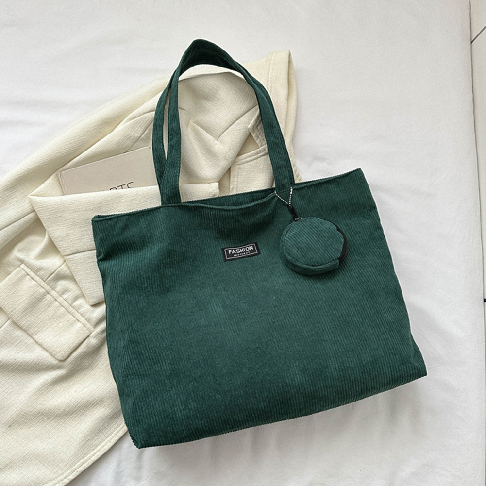Women Vintage Tote Bag Zipper Retro Shoulder Bag Foldable Lightweight Handbag with Coin Bag Large Capacity Versatile Sling Bag