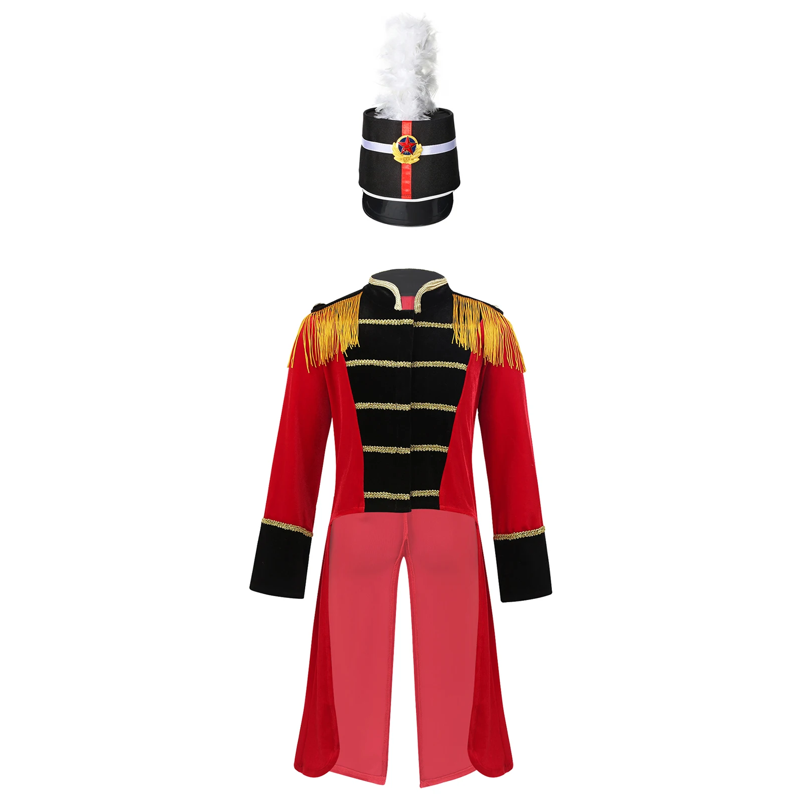 Kids new Boys Circus Ringmaster Costume Long Sleeve Tassels Tailcoat Jacket with Hat Magic Wand 2025 Gloves Halloween Cosplay Outfits