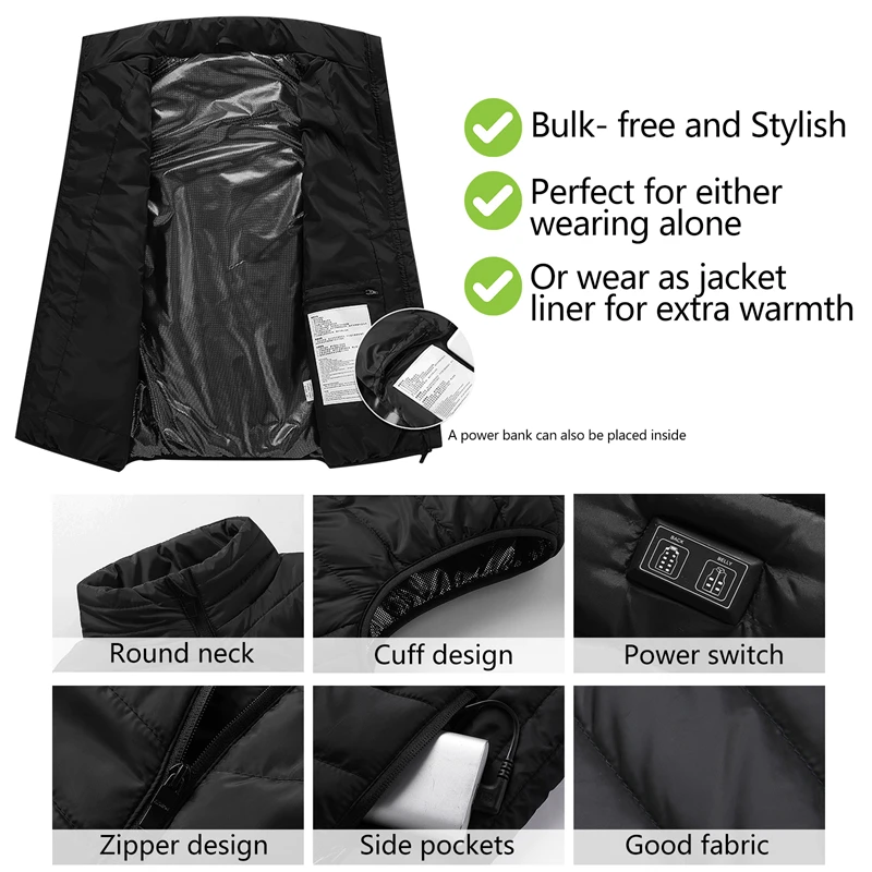 21 Areas Heated Vest Men Jacket Heated Winter Women's Electric USB Heater Tactical Jackets Man Thermal Vest Body Warmer Coat 2XL