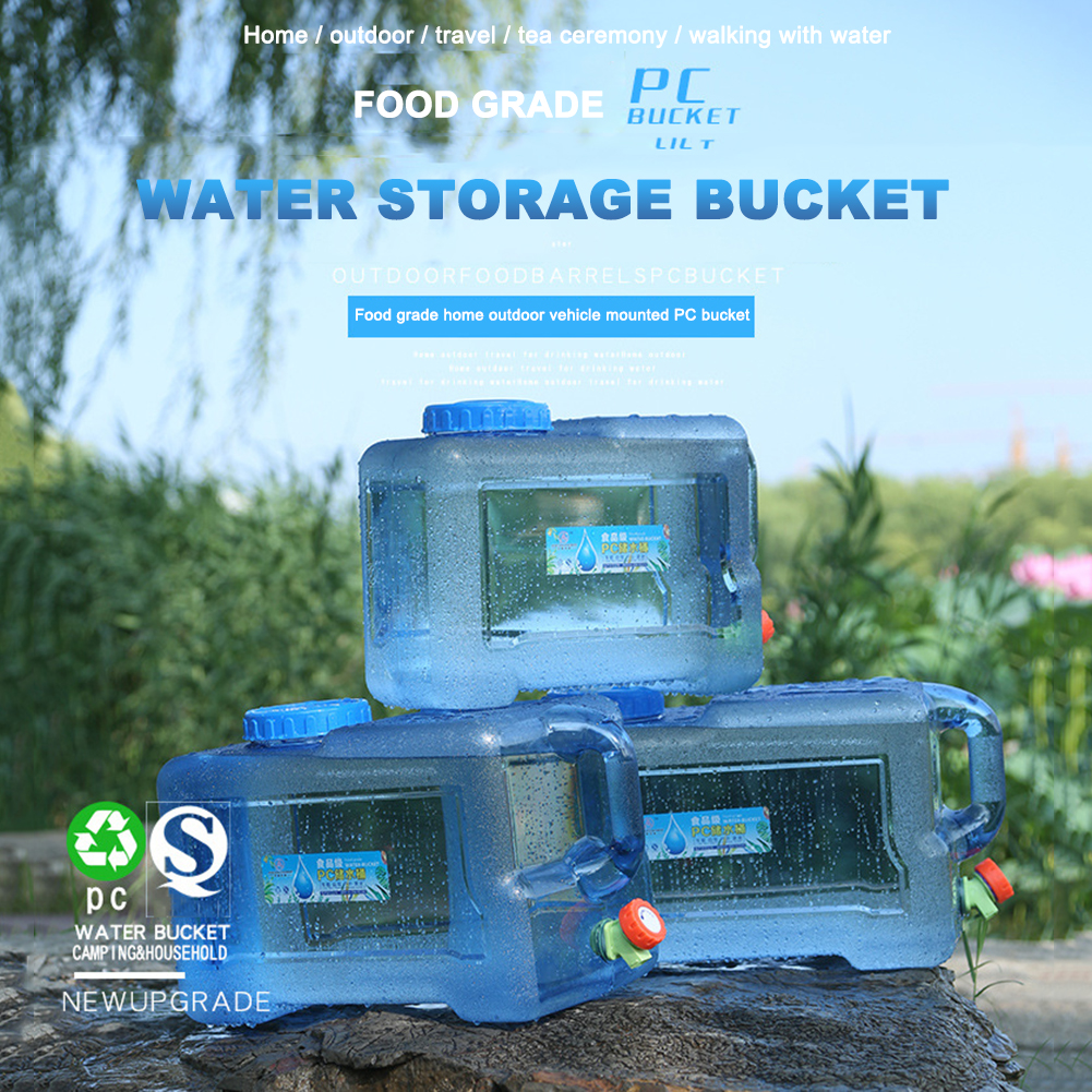 18/20/22L Water Carrier Tank Food Grade Water Storage Bucket Large-Capacity with Faucet Outdoor Accessories for Hiking Fishing 834c9