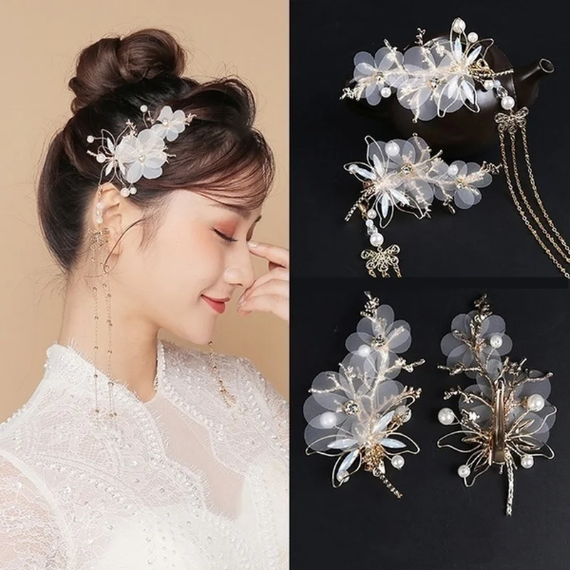 1 Pc Elegant Classical Style Dragonfly Traditional HANFU Chinese Tassel Hairpin Headwear Hair Clips Hair Accessories for Women