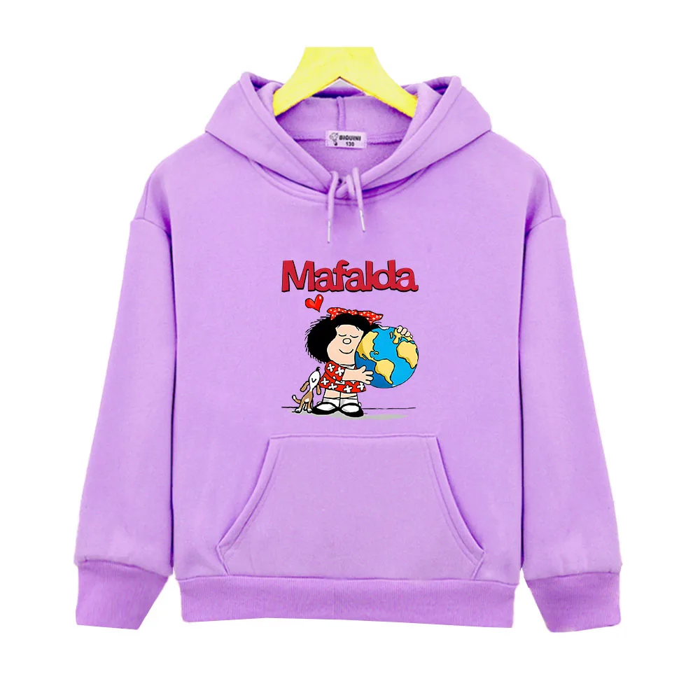 Kids Mafalda Hoodies for Teen Girls Kawaii Graphic Anime Sweatshirts Baby 2025 Boy Clothes Children's Clothing Hoody Long new Sleeve Tops
