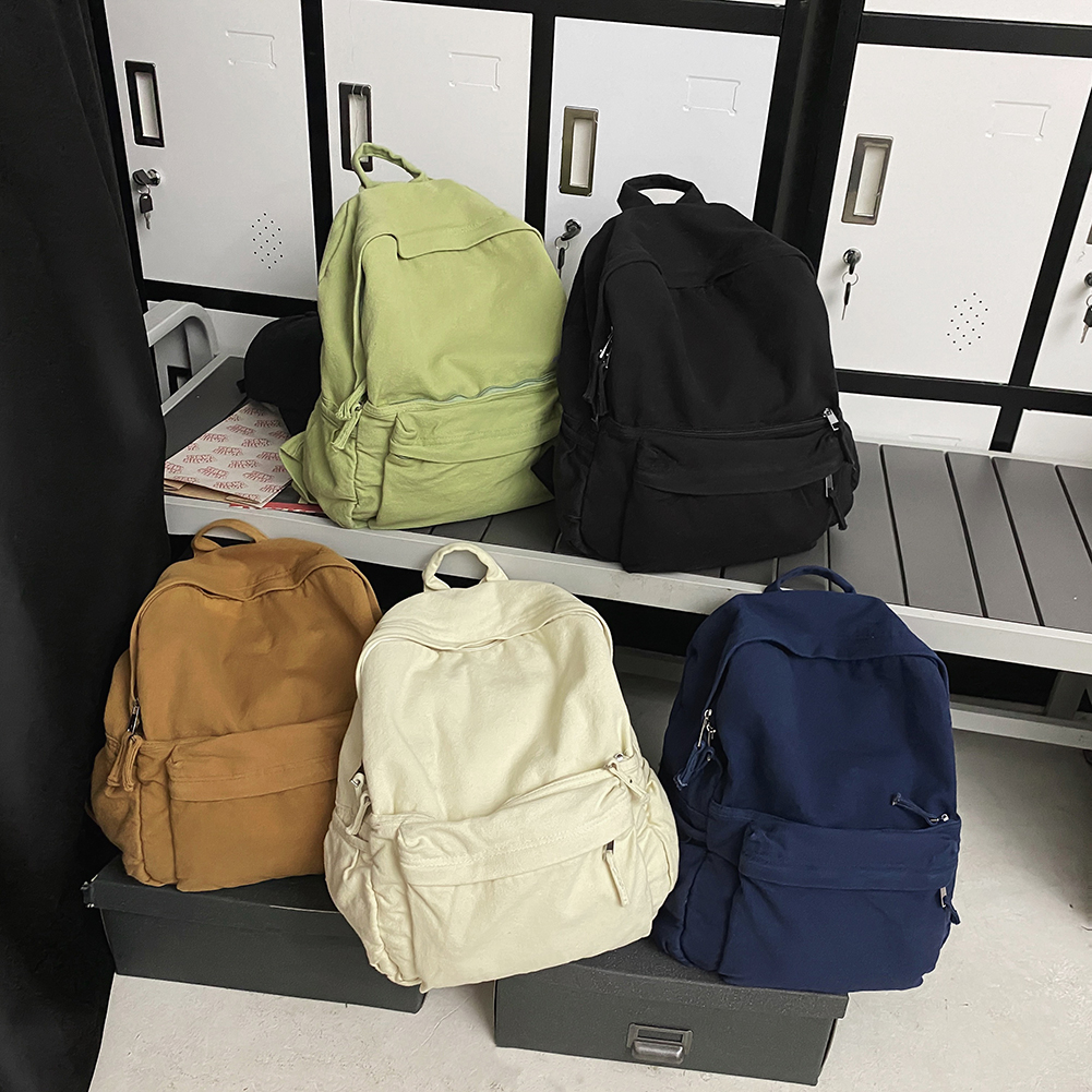 Women College Backpack Casual Solid Color Hiking Backpack Outdoor Sport School Bag Large Capacity Travel Laptop Rucksack 13e38