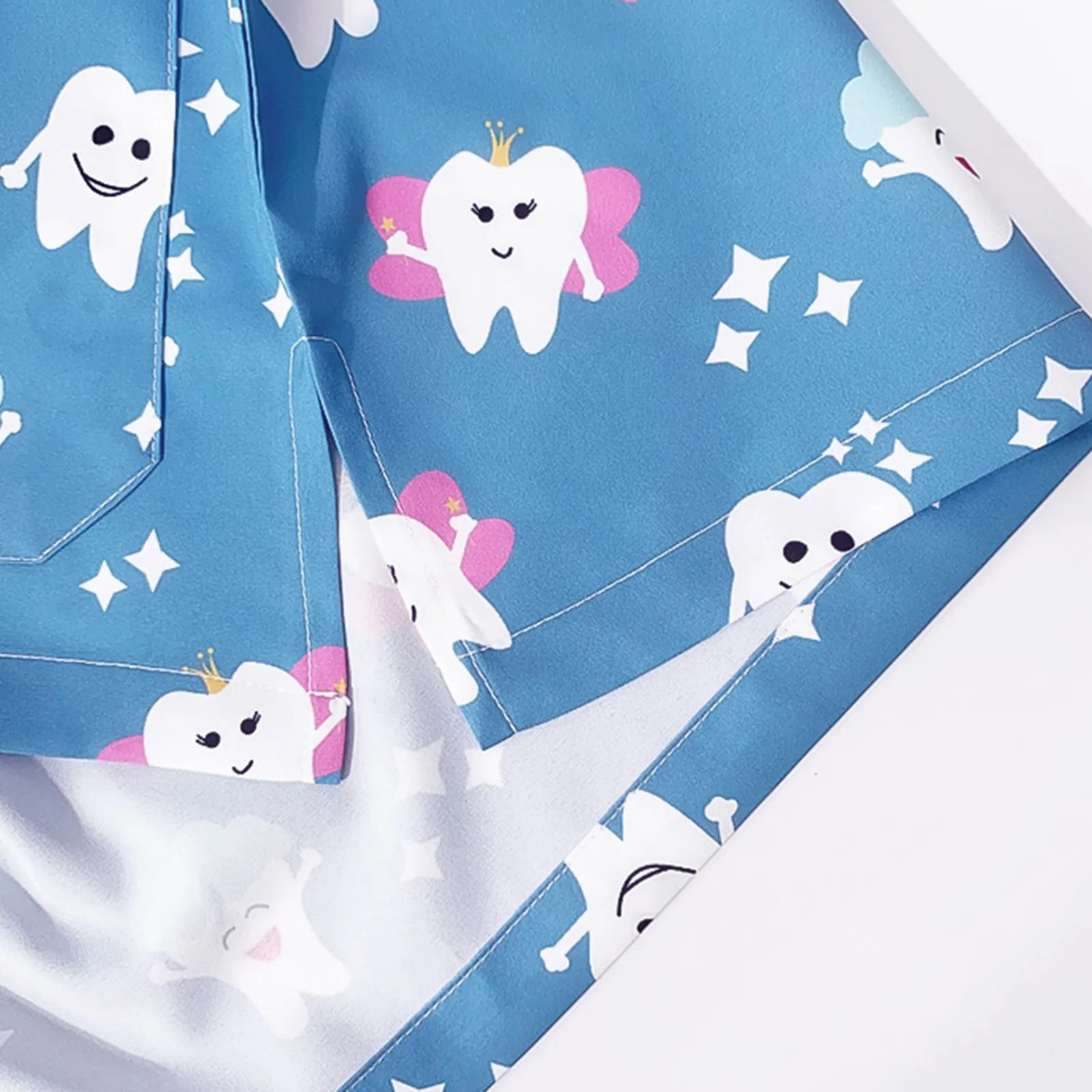 Teeth Print Hospital Working Uniforms Medcine Nursing v-neck blouse Dental 2025 clinic new Uniform Medical Nurse short sleeve Scrub Tops