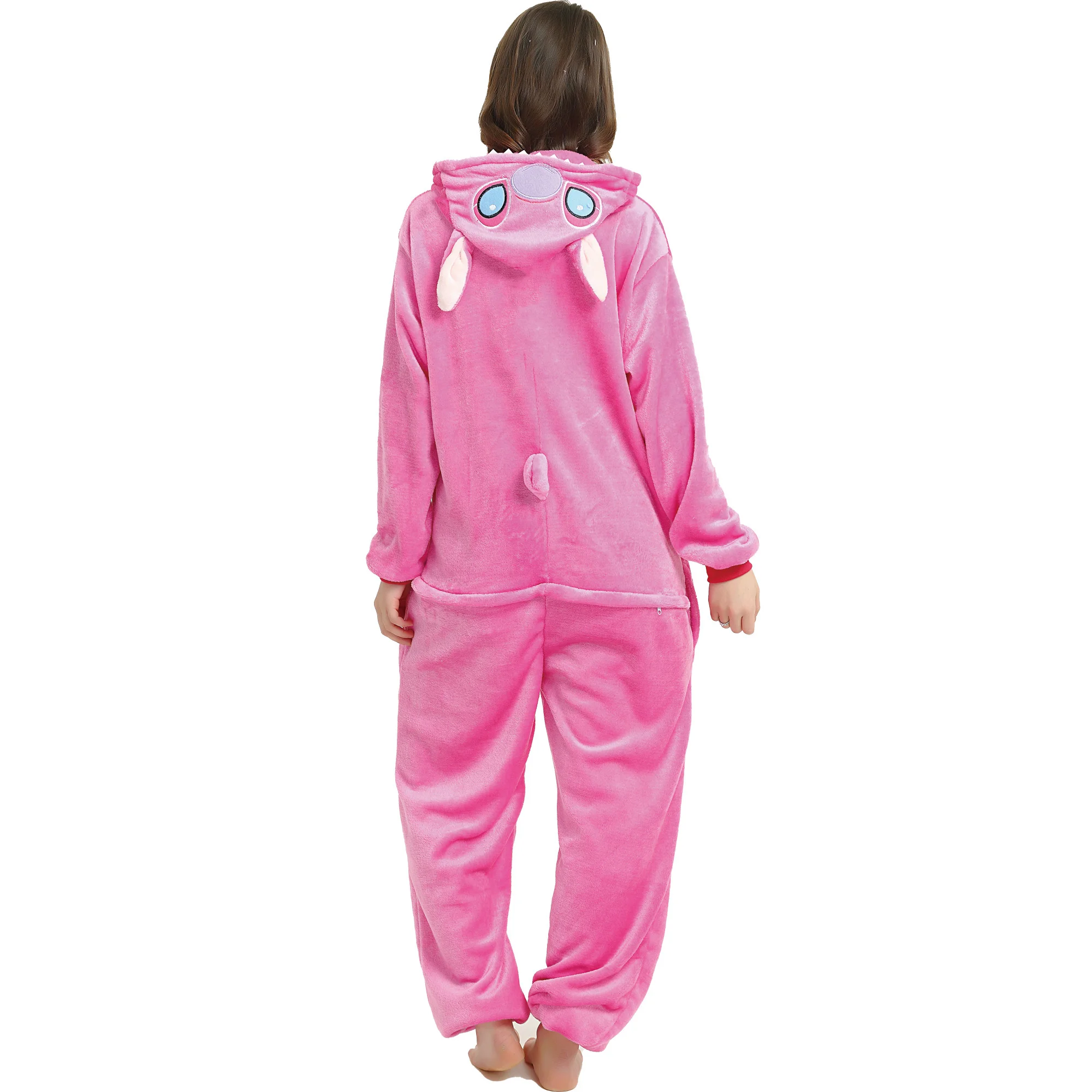 Adults Stitch Cosplay Pajamas Anime Stitch Onesies Costume Jumpsuit Pajamas Hooded Sleepwear Halloween One Piece for Performing