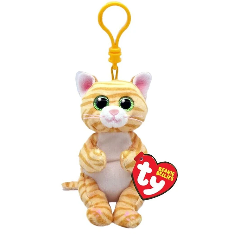 cm Ty Beanie Big Eyes Small Pendant Keychain Clips Mini Stuffed Plush Toy Doll Multicolor Cat Children Christmas Gifts