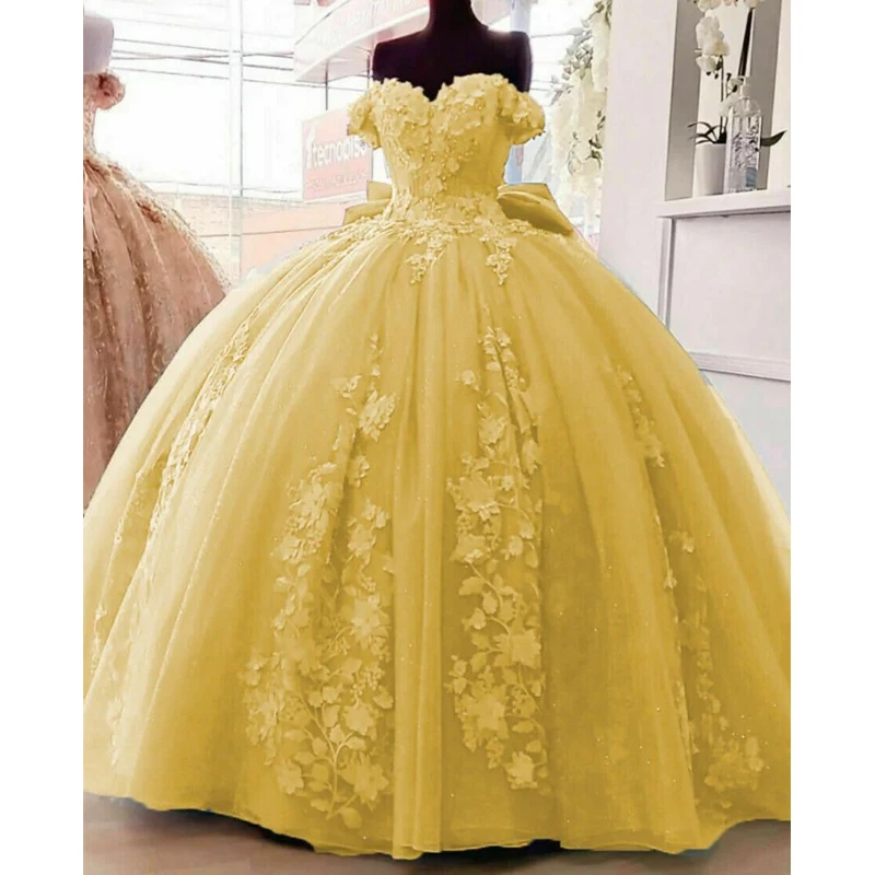 ANGELSBRIDEP Light Purple Sweetheart Off Shoulder 3D Flowers Ball Gown Quinceanera Dresses Girls Birthday Vestido De 15 Anos