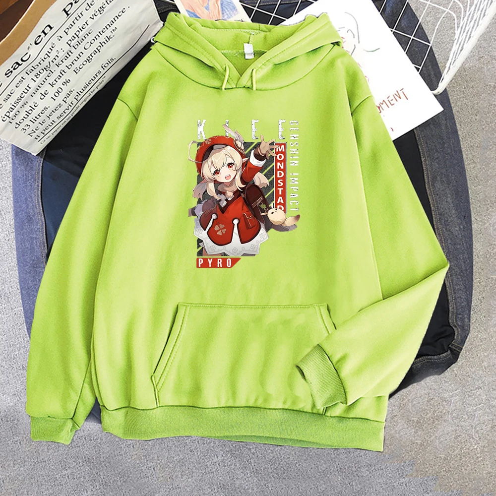 Genshin Impact Printed new Clothes Kawaii Klee Print Haruku Hoodie Women Pullovers 2025 Streetwear Fleece Clothing Teenagers Anime Tops