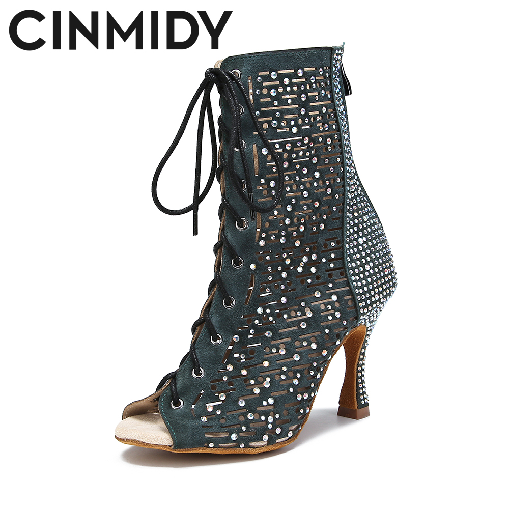 CINMIDY New Women's Summer Short Boots Latin Dance Shoes Stripper For Women's Boots Ballroom Dancing Shoes Sexy Party Shoes